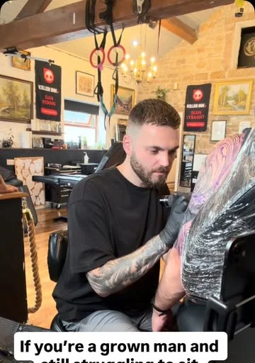 Sean tattooing at Creative Element Tattoo